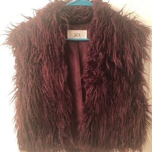 Burgundy fur vest